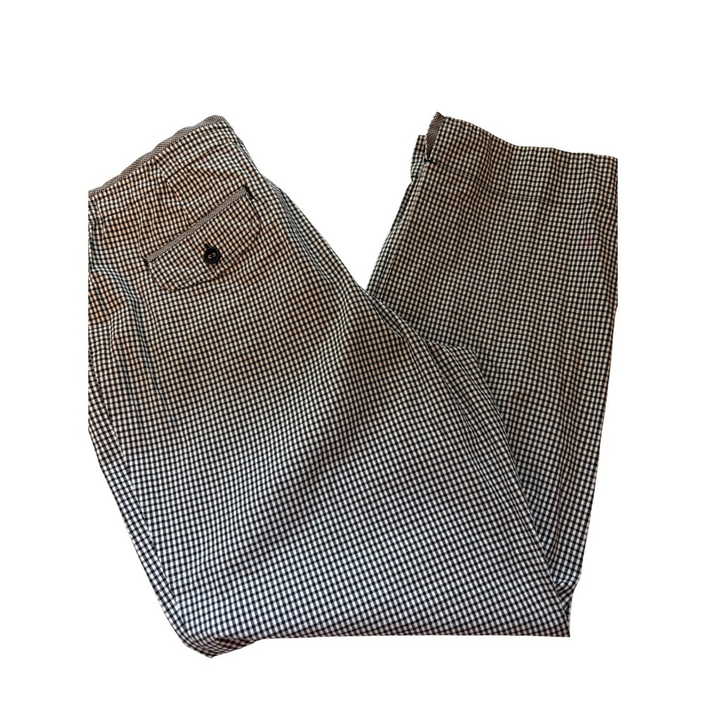 Talbots Petites Black White Gingham Check Stretch Ankle Pants Size 12P